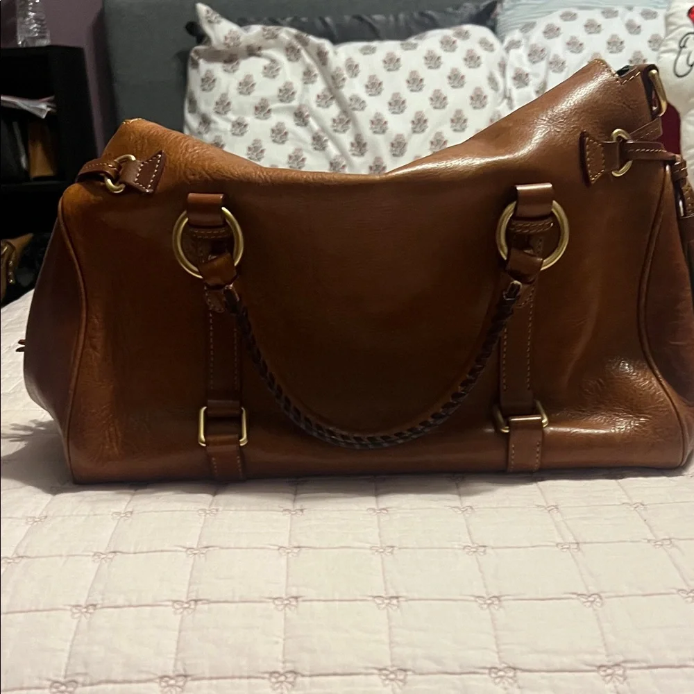 Dooney & Bourke Rich Brown Leather Satchel - Picture 5 of 9